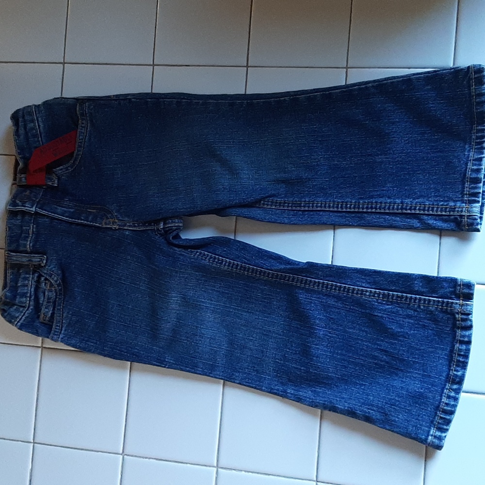 The Children's Place, 3T, Adjustable waist flare jeans, medium blue.